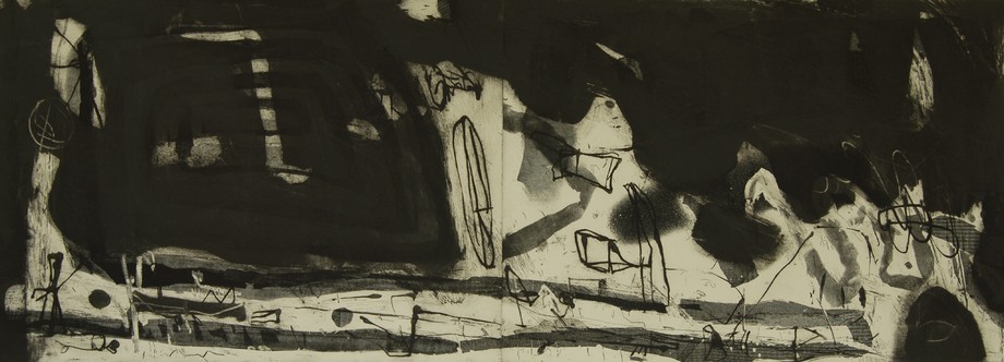 Rain | etching, aquatint, corundum | 64×184 cm | 2015